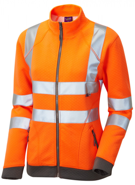High Visibility Orange Hollicombe SSL03 Ladies Zipped Sweatshirt
